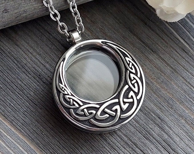 Celtic Knot Locket | Urn Necklace | Circle of Life, Infinity Knot, Irish Urn Jewelry for Ashes | Keepsake Gifts, Memorial, Cremation Jewelry