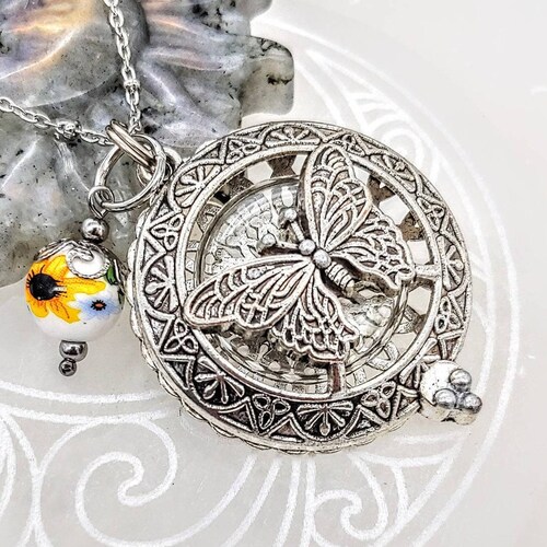 Gold Butterfly Urn Necklace Cremation Jewelry Memorial Etsy