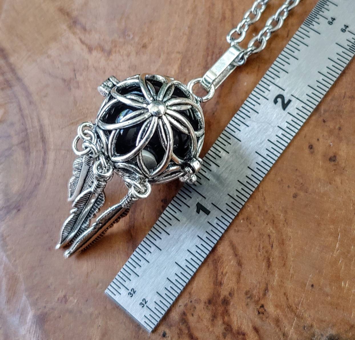 Dreamcatcher Locket with Fillable Glass Orb Keepsake Jewelry