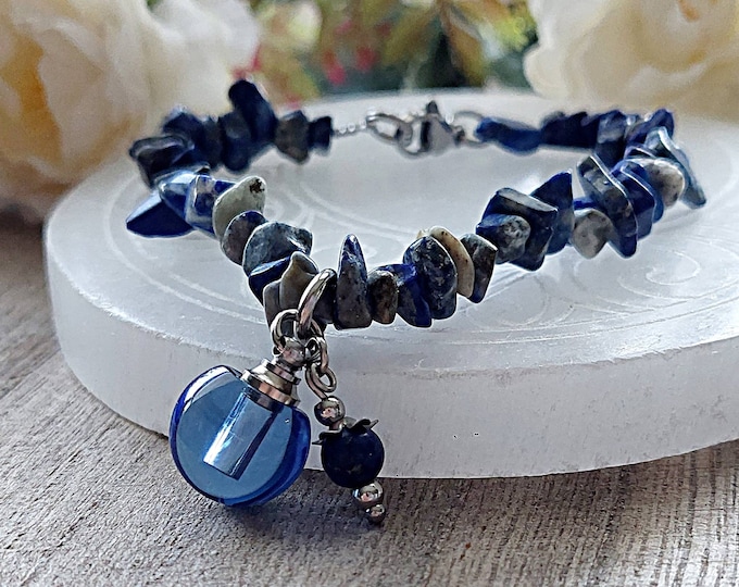 Blue Lapis Lazuli Urn Bracelet for Ashes | Mourning Jewelry | Cremation Jewelry | Keepsake Bracelet | Cremation Bracelet | Urn Jewelry