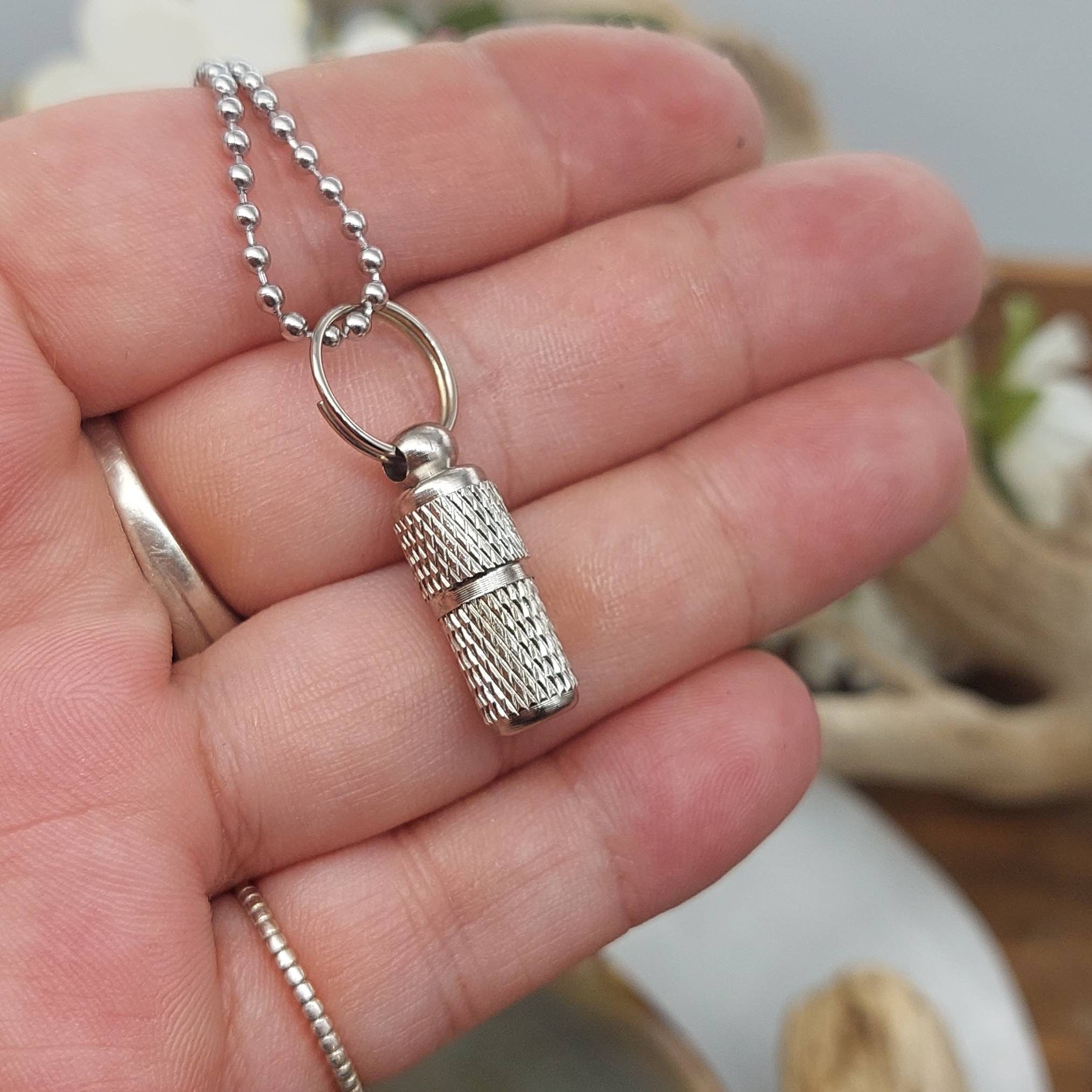 Memorial Urn Necklace for two 2 Keepsakes Cremation Jewelry for Men