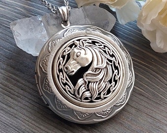 Horse Memorial Locket for Cremains or Horse Hair | Cremation Jewelry | Urn Necklace | Urn Pendant | Urn Jewellery for Ashes | Keepsake Gift