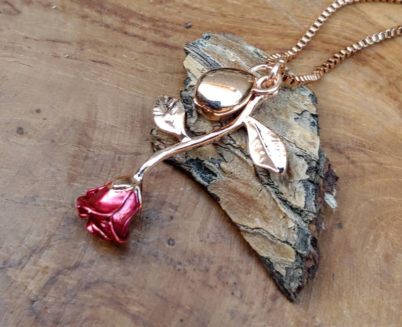 Cremation Jewelry Urn Jewelry Red Rose Gold Tear Urn Necklace for Ashes Ash Urn Necklace Teardrop Urn Pendant