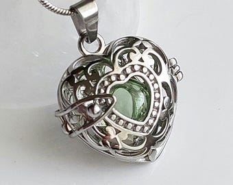 Stainless Steel Heart Locket | Ashes Necklace | Cremation Jewelry | Fillable Jewelry | Heart Urn Pendant | Small Urn for Ash | Sympathy gift