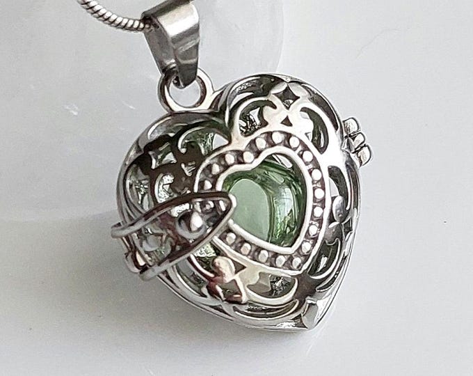 Stainless Steel Heart Locket | Ashes Necklace | Cremation Jewelry | Fillable Jewelry | Heart Urn Pendant | Small Urn for Ash | Sympathy gift