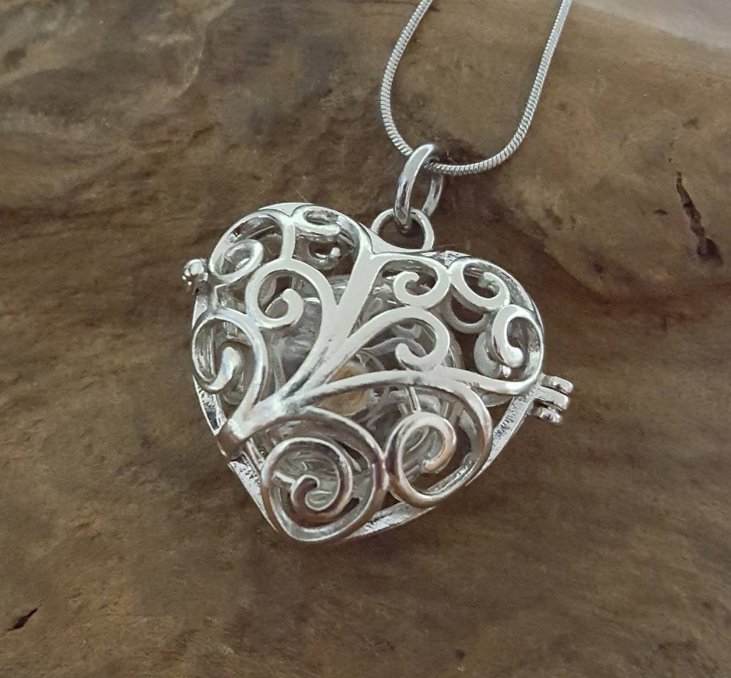 Large Heart Locket Fillable Keepsake | Urn Pendant Hair Locket ...