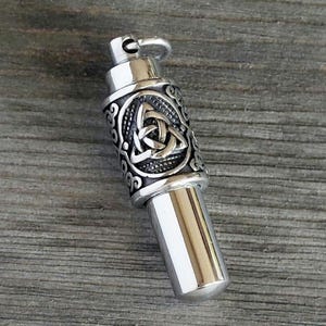 Viking Style Jewelry for Ashes | Unique Urn Locket Necklace for Men | Stainless Steel Memorial Pendant for Cremains | Cremation Jewellery