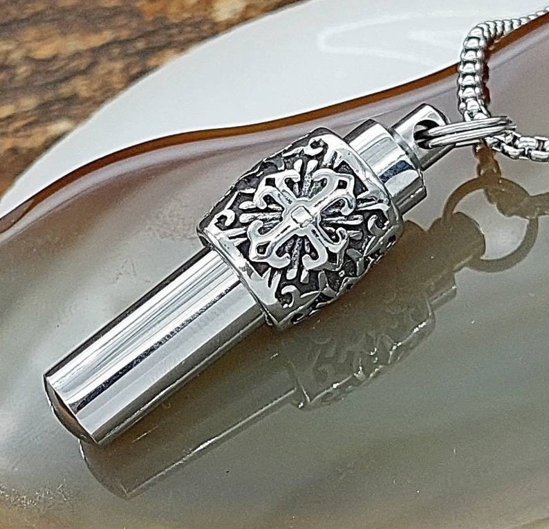 Cross Urn Necklace Ash Holder Cremation Jewelry for Men Etsy