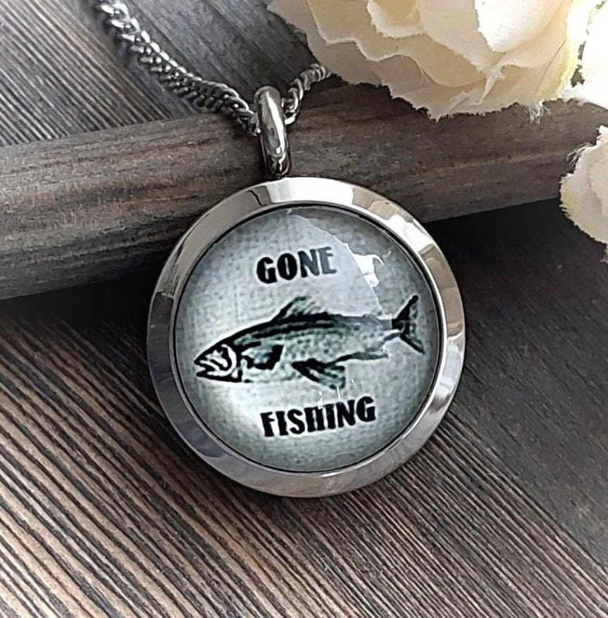 Gone fishing urn necklace deals