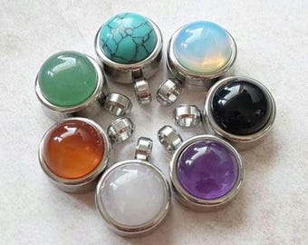 Small Crystal Gemstone Locket Pendant | Memorial Keepsakes | Cremation Jewelry for Women | Urn Necklace for Human Ashes or Locks of Hair