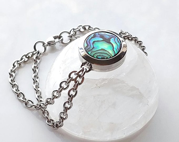 Abalone Shell Bracelet Locket or Pendant Lockets for Ashes | Memorial Gifts | Keepsake Urn Jewellery | Cremation Jewelry Lockets