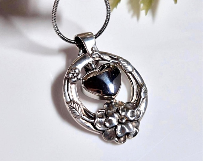 Sterling Silver Cremation Urn Pendant: Forget Me Not Flower Urn Necklace, Ashes Keepsake, Memorial Sympathy Gifts