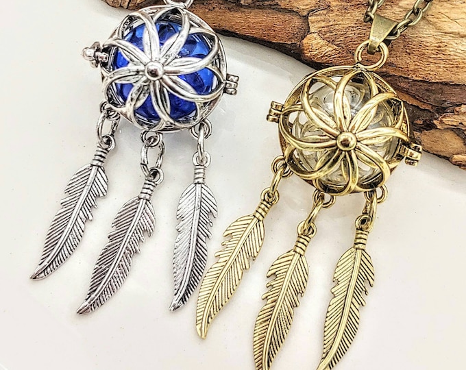 Dreamcatcher Locket | Pendant for Ashes | Urn Jewelry | Rear Mirror Car Charms | Cremation Jewelry | Memorial Jewellery | Sympathy Gift