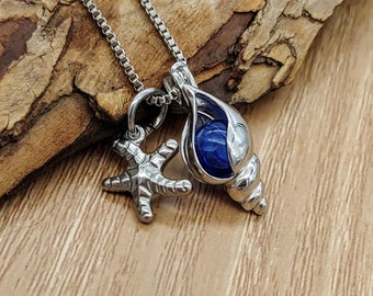 Sterling Silver Shell Urn Locket Necklace | Cremation Jewellery | Memorial Jewelry | Shell Urn Cremation Necklace for Ashes | Urn Jewelry