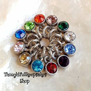 7mm Stainless Steel Birthstone Charm