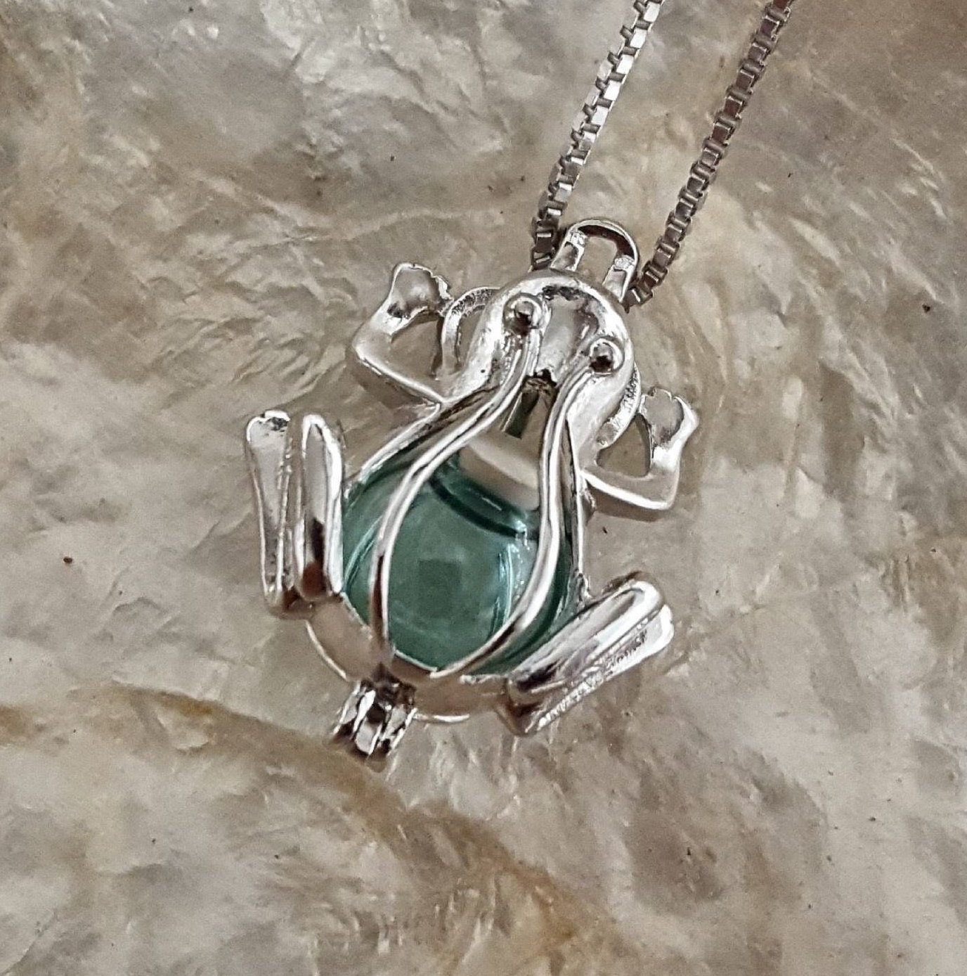 925 Silver Frog Locket Frog Urn Locket Frog Urn Necklace Frog Urn