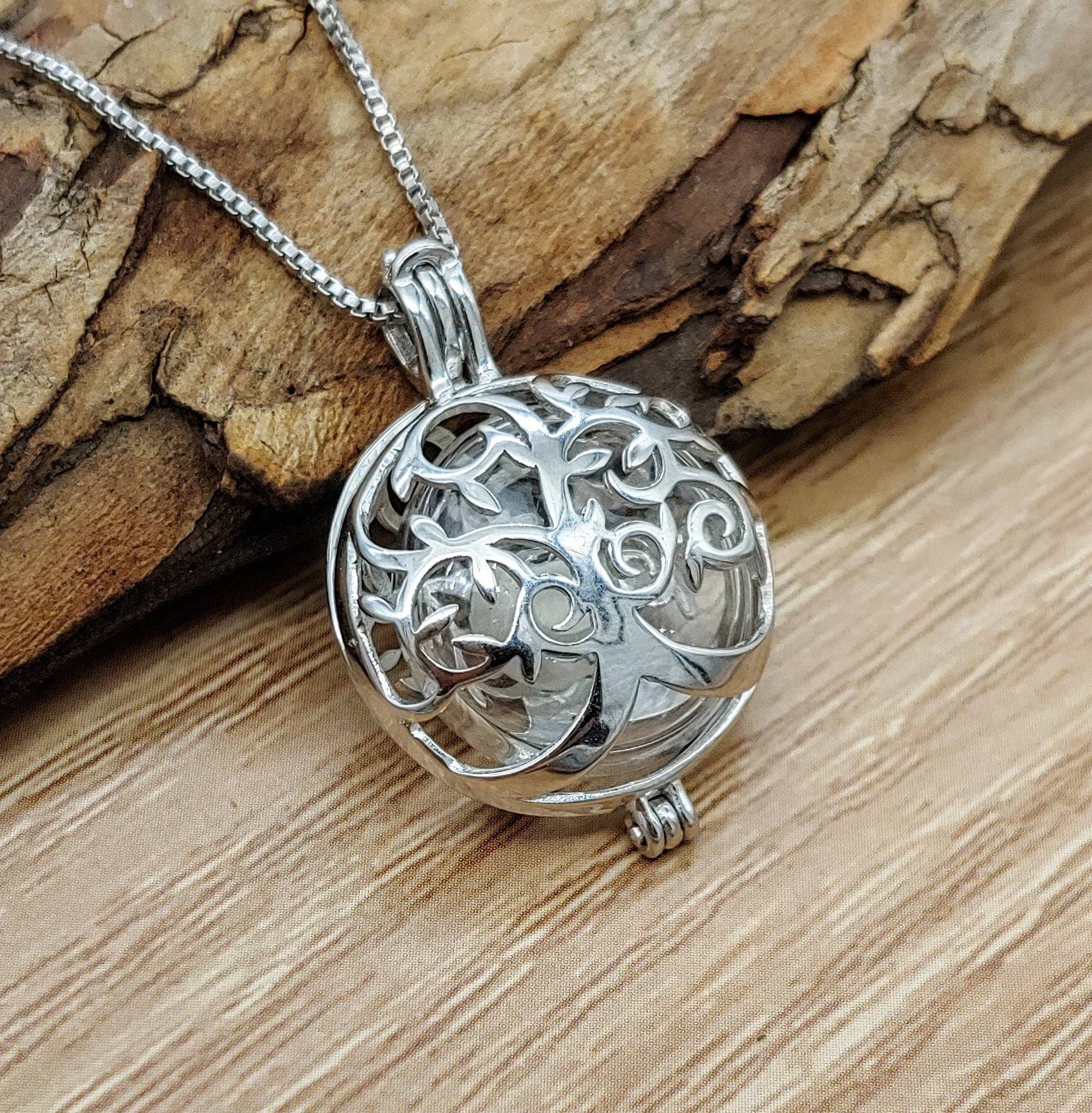 Sterling Silver Tree of Life Urn Locket Necklace for Ashes | Hair ...