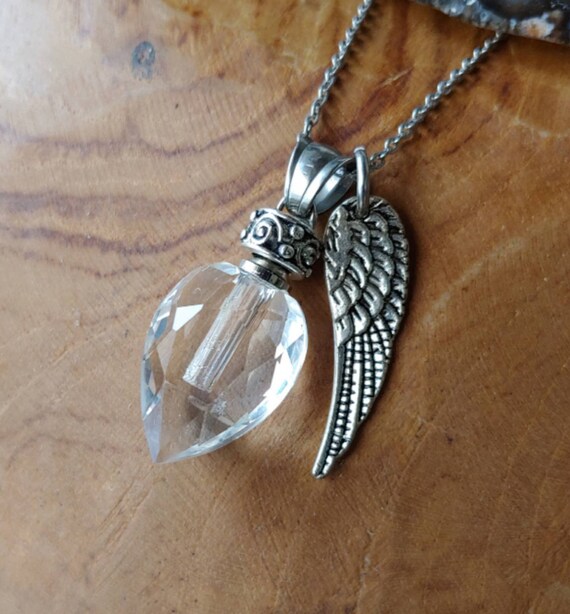 Crystal Urn Pendant Stainless Steel Wing Jewelry - Jewelry Urn Pendant Crystal Urn Pendant Stainless Steel Wing Jewelry - Jewelry Urn Pendant