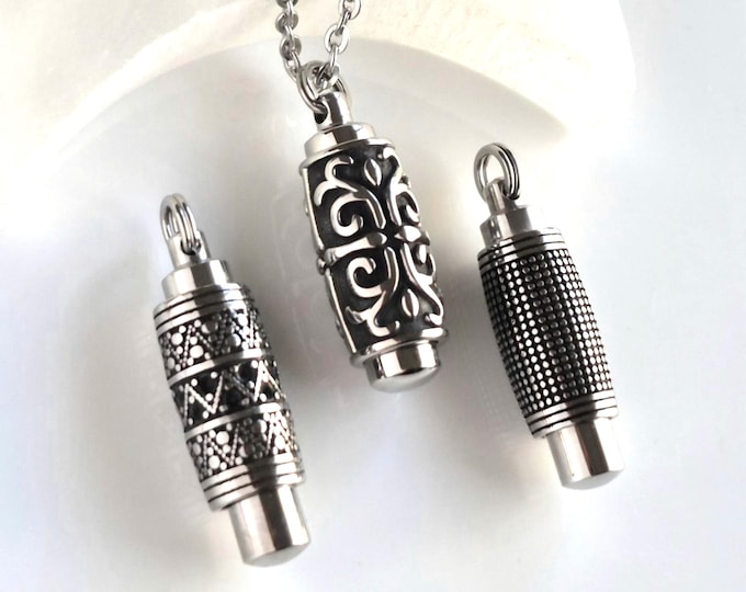 Stainless Steel Urn Necklace | Cremation Jewelry Pendant for Men or Women, Memorial Ashes Keepsake, Loss of Loved One Gifts