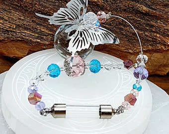 Custom Hand Assembled Butterfly Memorial Suncatcher w/ Funnel | DIY Cremation Ashes Keepsake Urn | Sun Catcher Ash Holder | Condolence Gift