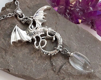 Dragon Urn Necklace for Ashes, Cremains of Loved One | Memorial Ashes Pendant | Urn Jewelry | Cremation Jewellery | Unique Gifts