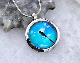 Dragonfly Urn Locket Necklace, Memorial Ash Keepsake, Cremation Jewelry