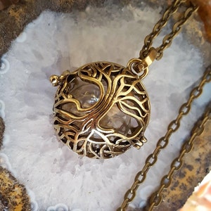 Bronze Tree of Life Urn Locket Necklace with Glass Orb | Cremation Ash Urn | Keepsake Jewelry | Cremation Jewelry | Memorial Ashes  Necklace