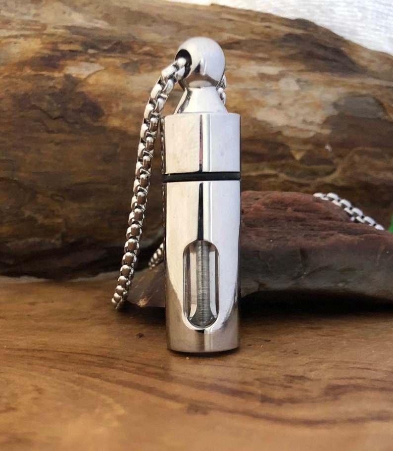 Stainless Steel Urn Ash Holder Glass Locket Cremation Etsy