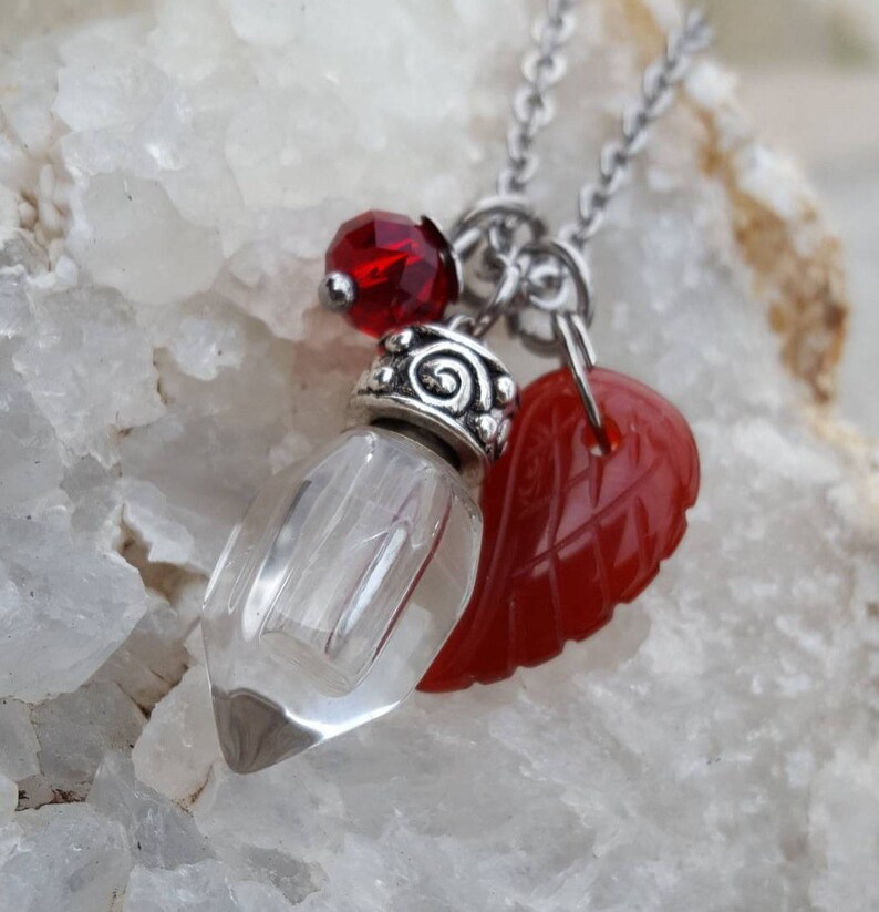 Memorial Jewelry Urn Jewelry Wing Urn Cremation Jewelry Fillable Jewelry Red Carnellion Angel Wings Urn Necklace