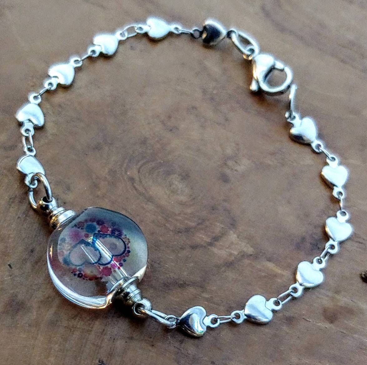 Heart Urn Bracelet  Bracelet for Ashes  Keepsake Bracelet  Cremation 