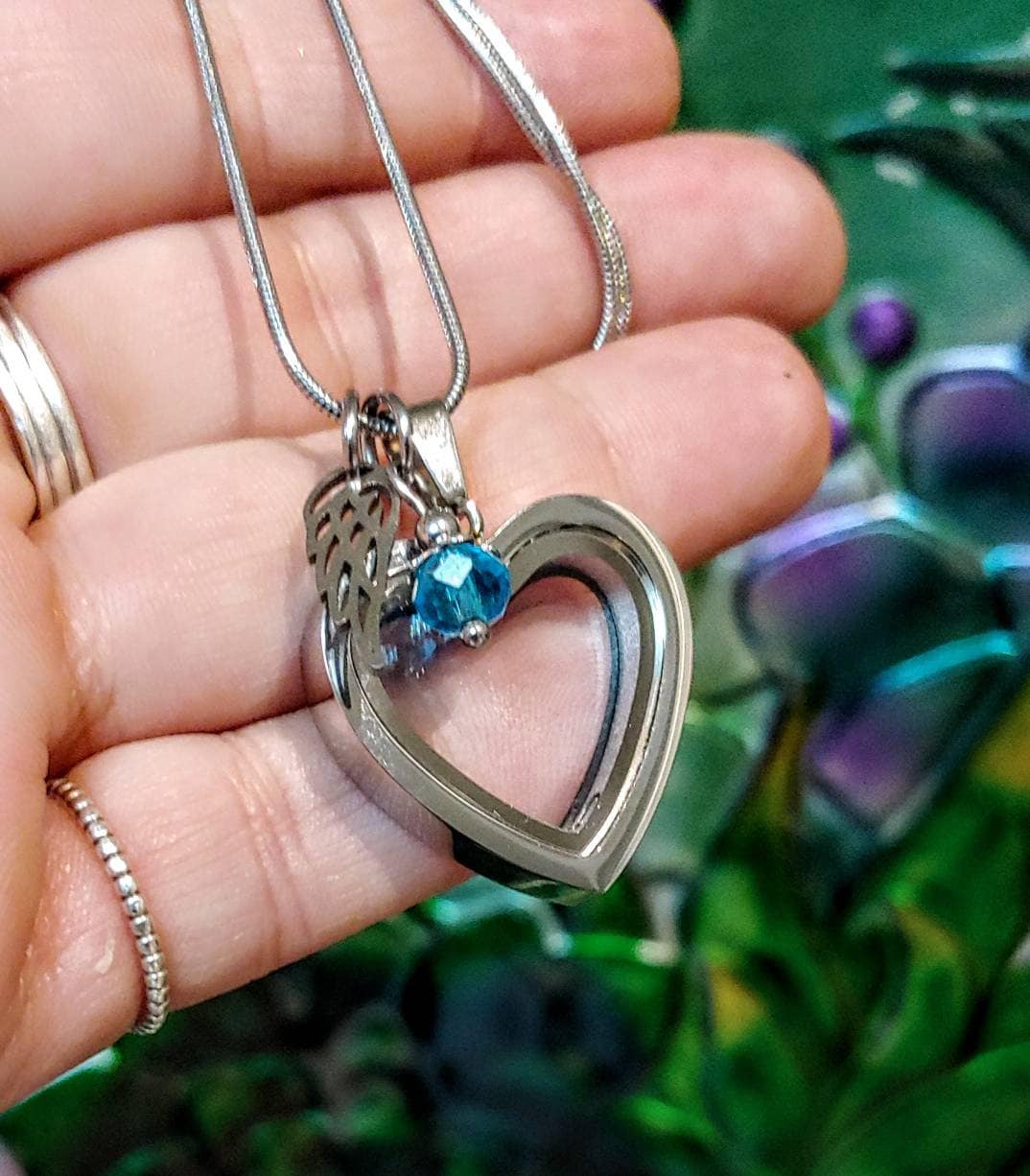 Glass Locket Heart Urn Cremation Necklace Glass Locket Etsy Stainless