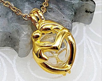 Mother and Child Locket For Ashes, Urn Necklace, Sterling Silver Cremation Jewelry Keepsake Gifts