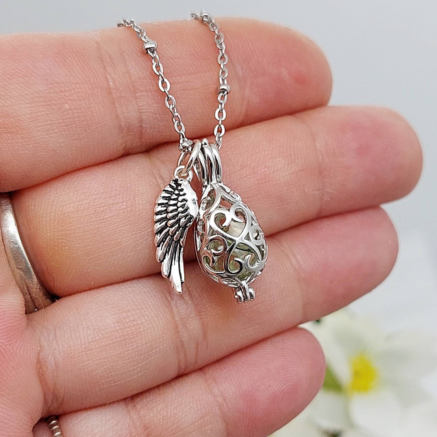 Silver Keepsake Jewelry Locket Urn Necklace for Ashes Teardrop Locket