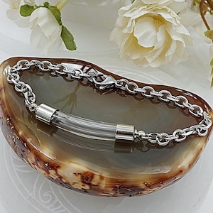 Glass Locket Cremation Jewelry, Bracelet for Ashes, Keepsake Jewelry