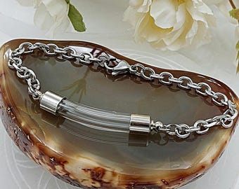 Glass Locket Bracelet for Ashes | Bracelet for Cremains | Memorial Ashes Jewellery | Fillable Bracelet | Cremation Jewelry | Keepsake Gift