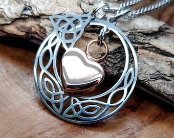 Celtic Knot Urn Necklace, Circle of Life Cremation Jewelry, Memorial Keepsake Ash Pendant