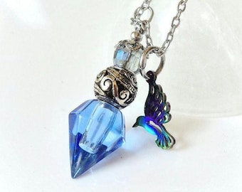 Hummingbird Urn Necklace | Cremation Jewelry, Memorial Pendant, Handmade Urn Jewelry for Her, Pretty Condolence Gifts