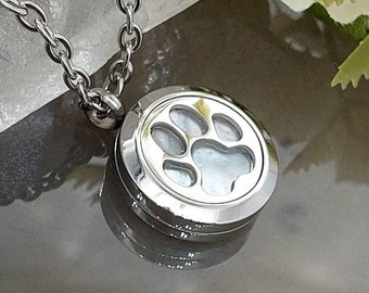 Pet Memorial Jewelry | Urn Necklace for Ashes | Pet Loss Keepsake Locket | Pet Cremation Jewelry | Paw Print Urn Jewelry | Dog Urn, Cat Urn