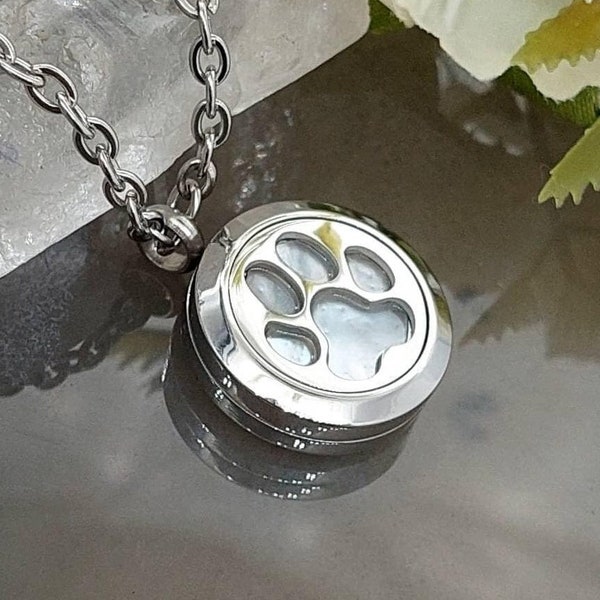 Pet Memorial Jewelry | Urn Necklace for Ashes | Pet Loss Keepsake Locket | Pet Cremation Jewelry | Paw Print Urn Jewelry | Dog Urn, Cat Urn