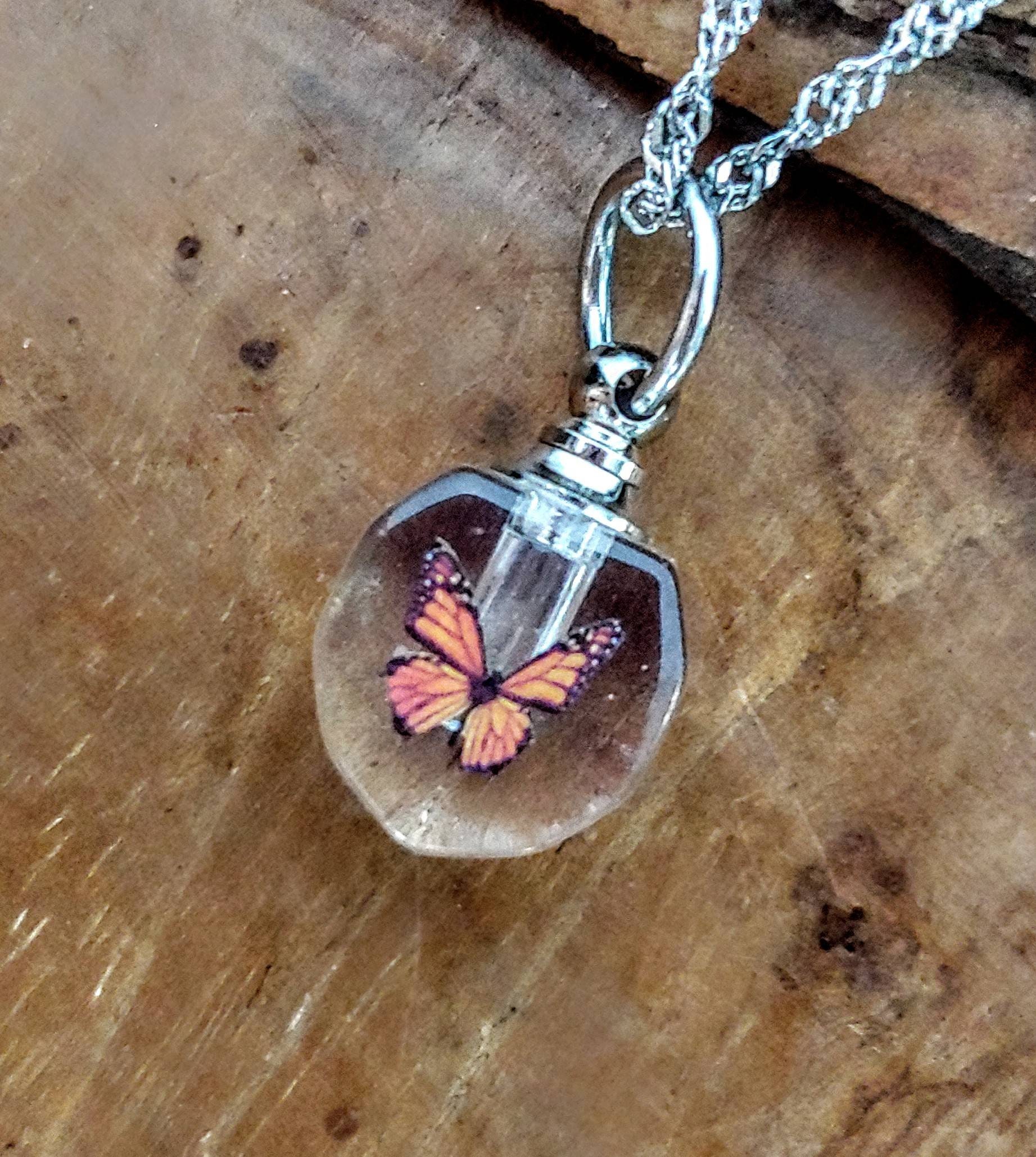 Small Monarch Butterfly Urn Necklace Keepsake Necklace Butterfly