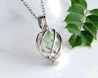 Sterling Silver Teardrop Urn Necklace | Memorial Lockets, Glass Pendant Cremation Urn Jewelry, Sympathy Gifts