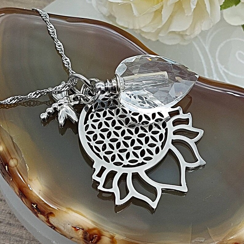 Lotus flower urn necklace Clearance