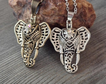 Elephant Locket for Ashes | Keepsake Ashes Urn Pendant | Cremation Jewelry | Elephant Urn Necklace for Ash Cremains | Memorial Jewellery