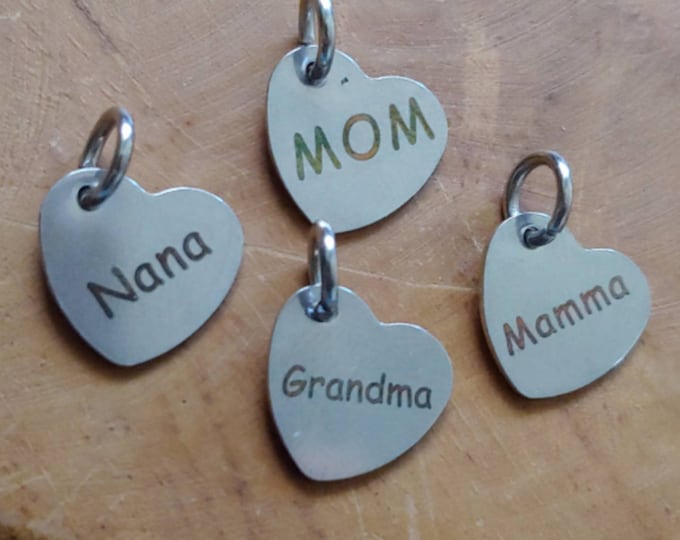 Mom Nana Mamma Grandma Charms Stainless Steel Charm