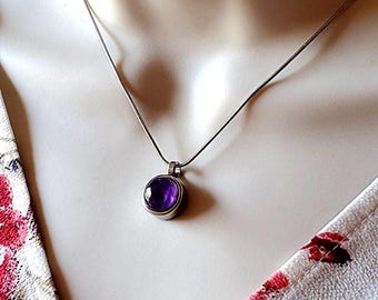 Amethyst Crystal Locket | Small Urn Necklace, Memorial, Keepsake, Cremation Ashes Jewelry, Ash Cremains Pendant
