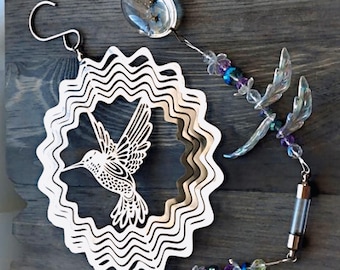 Hummingbird Memorial Suncatcher | Cremation Ashes Keepsake | Ash Holder | Sympathy Gifts for Her