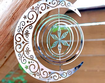 Moon and Star Memorial Suncatcher | Keepsake Urn for Ashes, Hair, Pet Fur, Cremation Ashes Jewelry