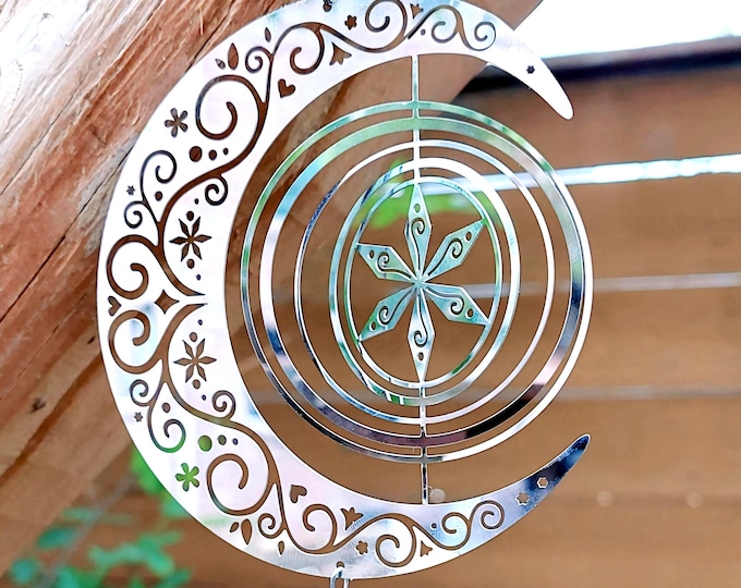 Moon and Star Memorial Suncatcher | Keepsake Urn for Ashes, Hair, Pet Fur, Cremation Ashes Jewelry