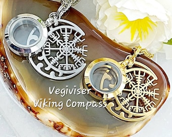 Vegvisir Compass Urn Necklace: Viking Memorial Ash Locket | Cremation Jewelry | Ashes Keepsake | Sympathy Gifts