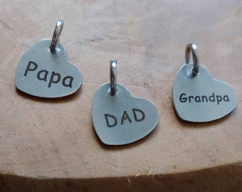 Papa Dad Grandpa Charms Stainless Steel Charm